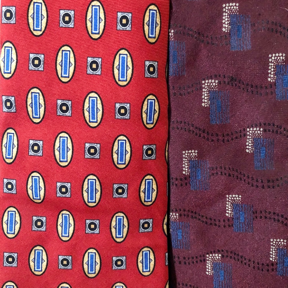 Bundle Vintage Lands’ End Silk Tall Men’s Ties - Picture 3 of 7